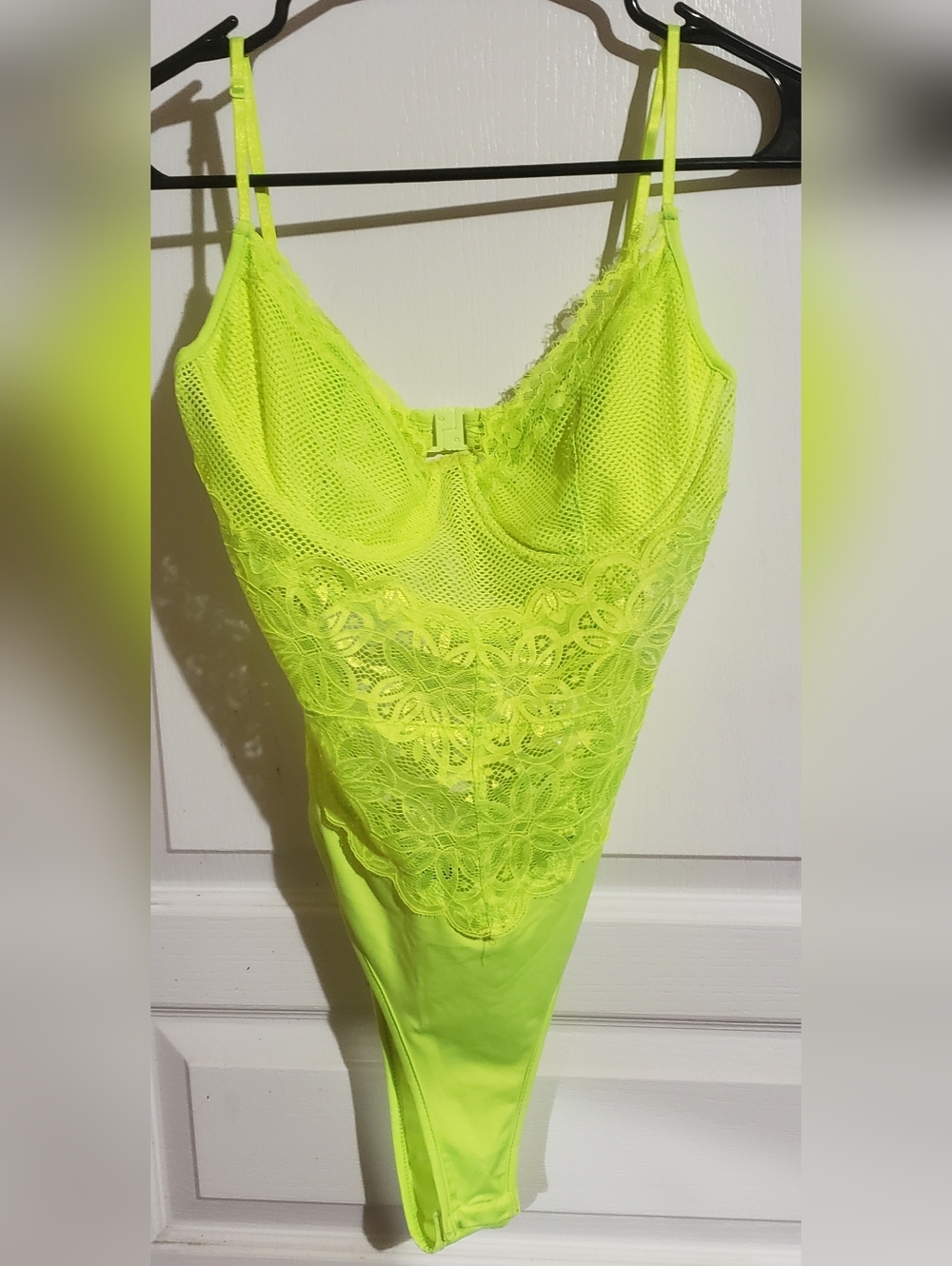 NEW Neon Green Lace Mesh Bodysuit